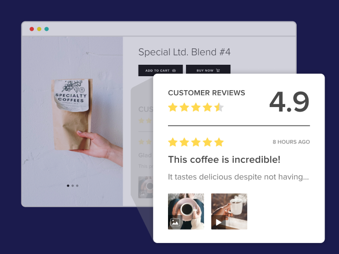 review UI mockup